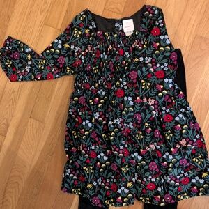 Hanna Andersson Black and Red Casual Dress Floral Elegance